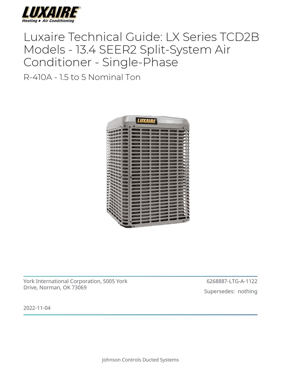 LUXAIRE LX SERIES TECHNICAL MANUAL Pdf Download ManualsLib