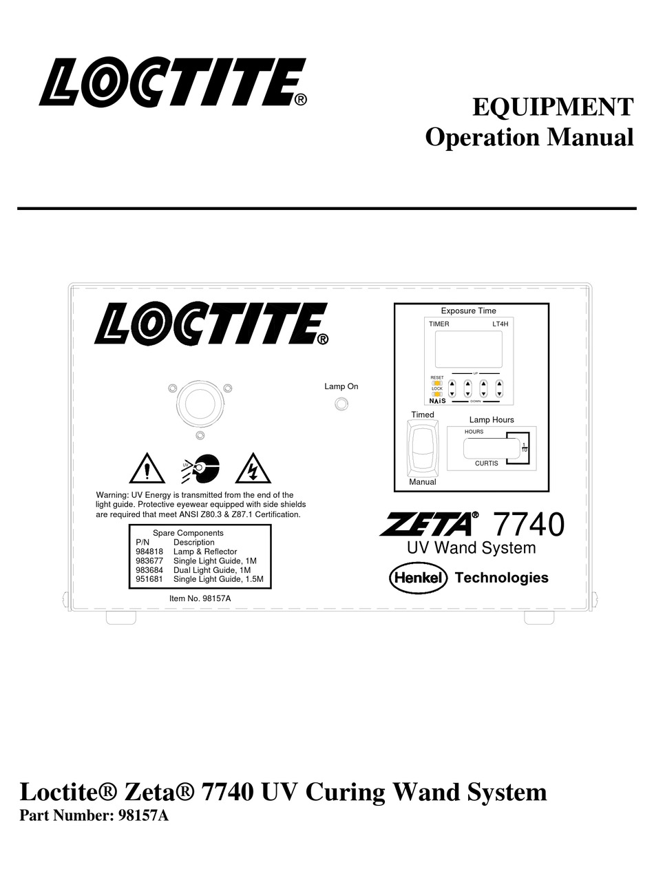 HENKEL LOCTITE ZETA 7740 OPERATION MANUAL Pdf Download ManualsLib