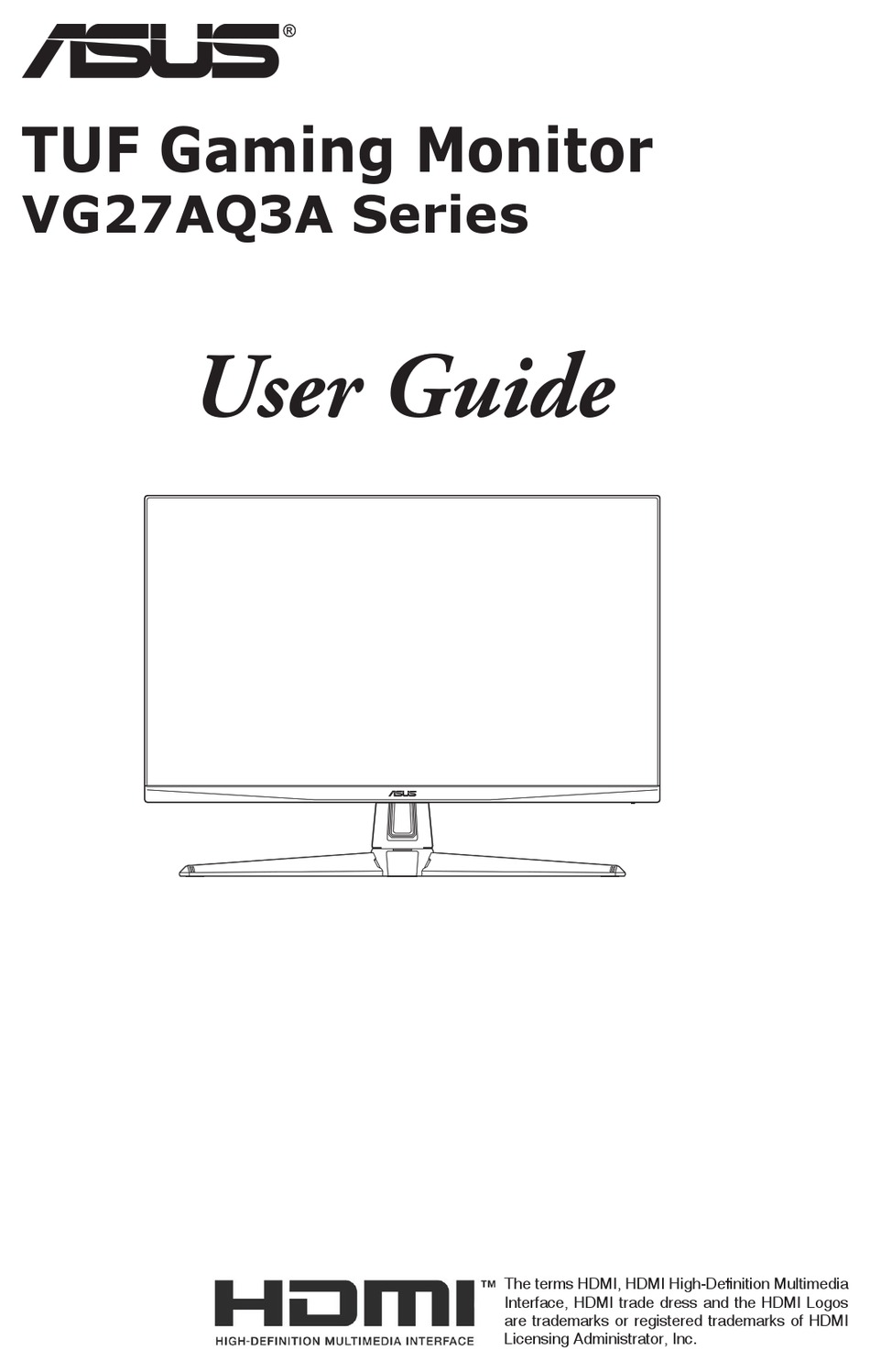 ASUS VG27AQ3A SERIES USER MANUAL Pdf Download ManualsLib