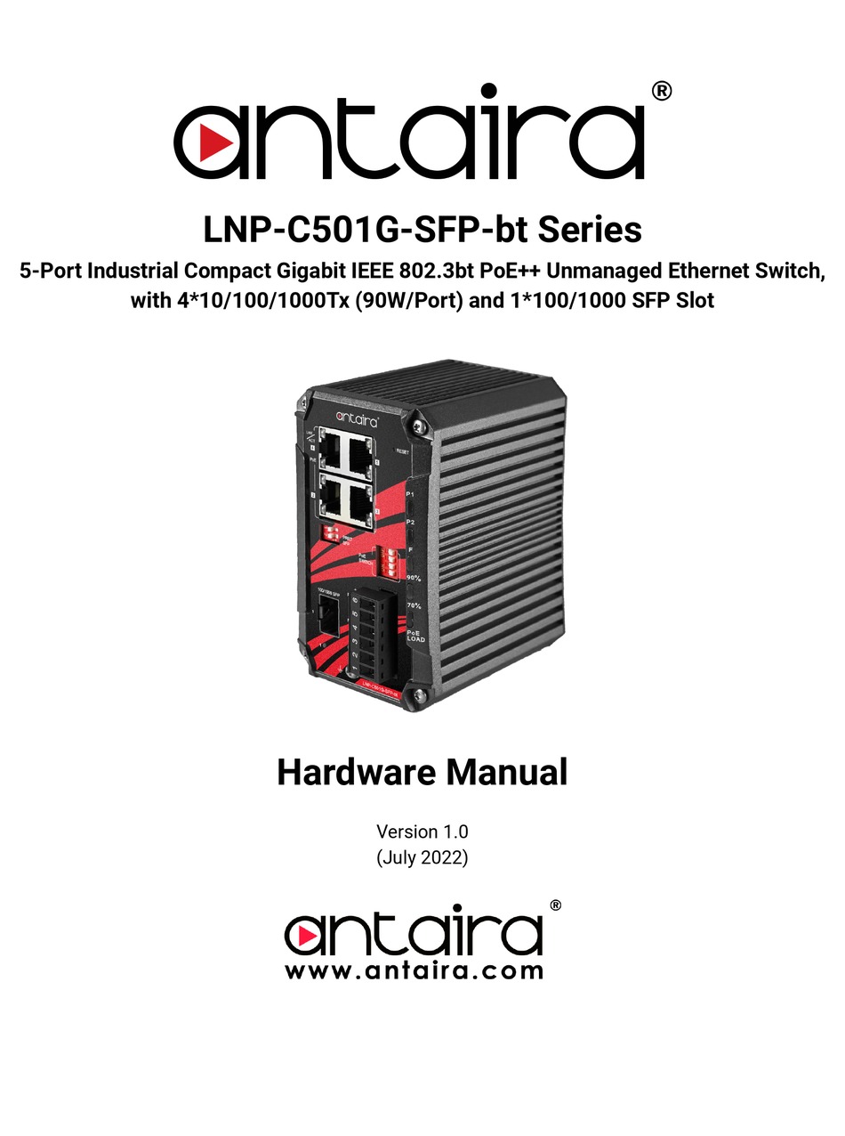 ANTAIRA LNP-C501G-SFP-BT SERIES HARDWARE MANUAL Pdf Download | ManualsLib