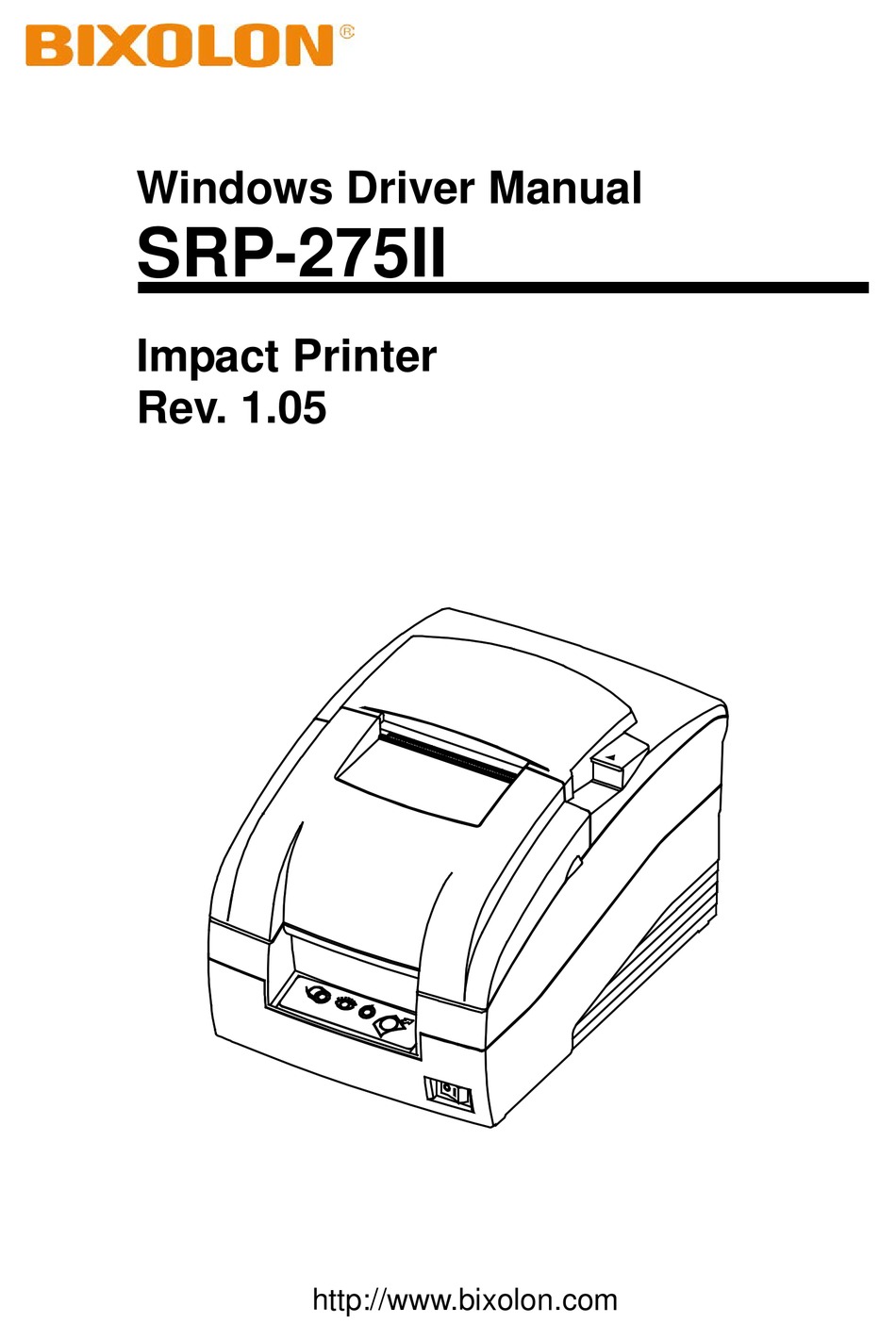 BIXOLON SRP275II WINDOWS DRIVER MANUAL Pdf Download ManualsLib