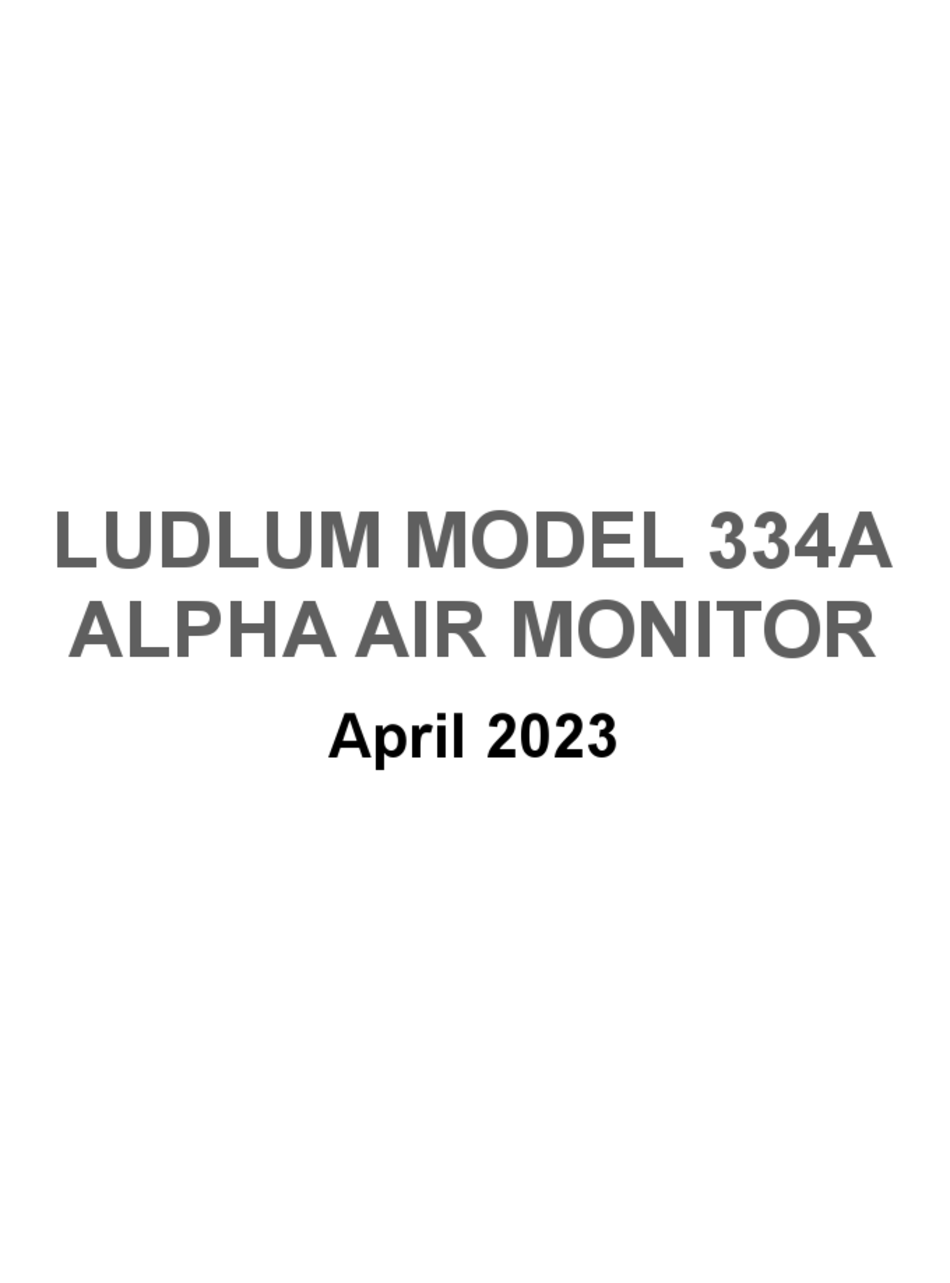 LUDLUM MEASUREMENTS 334A OPERATION MANUAL Pdf Download ManualsLib