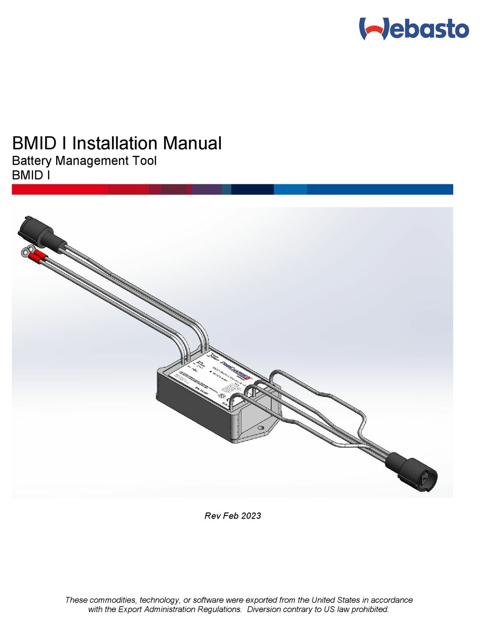 WEBASTO BMID I INSTALLATION MANUAL Pdf Download ManualsLib