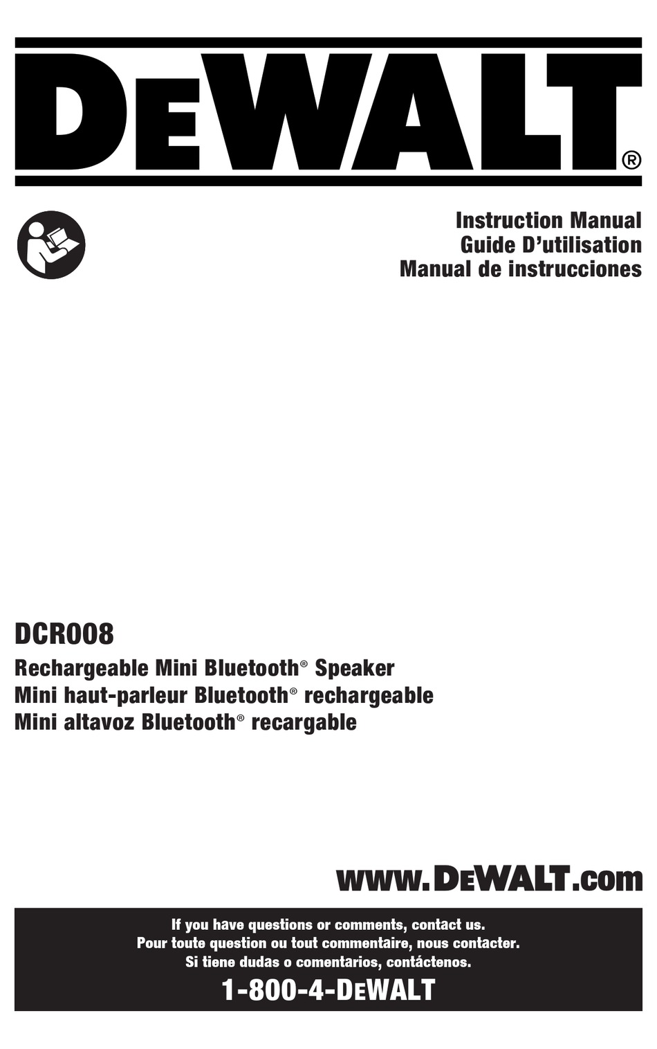 DEWALT DCR008 INSTRUCTION MANUAL Pdf Download ManualsLib
