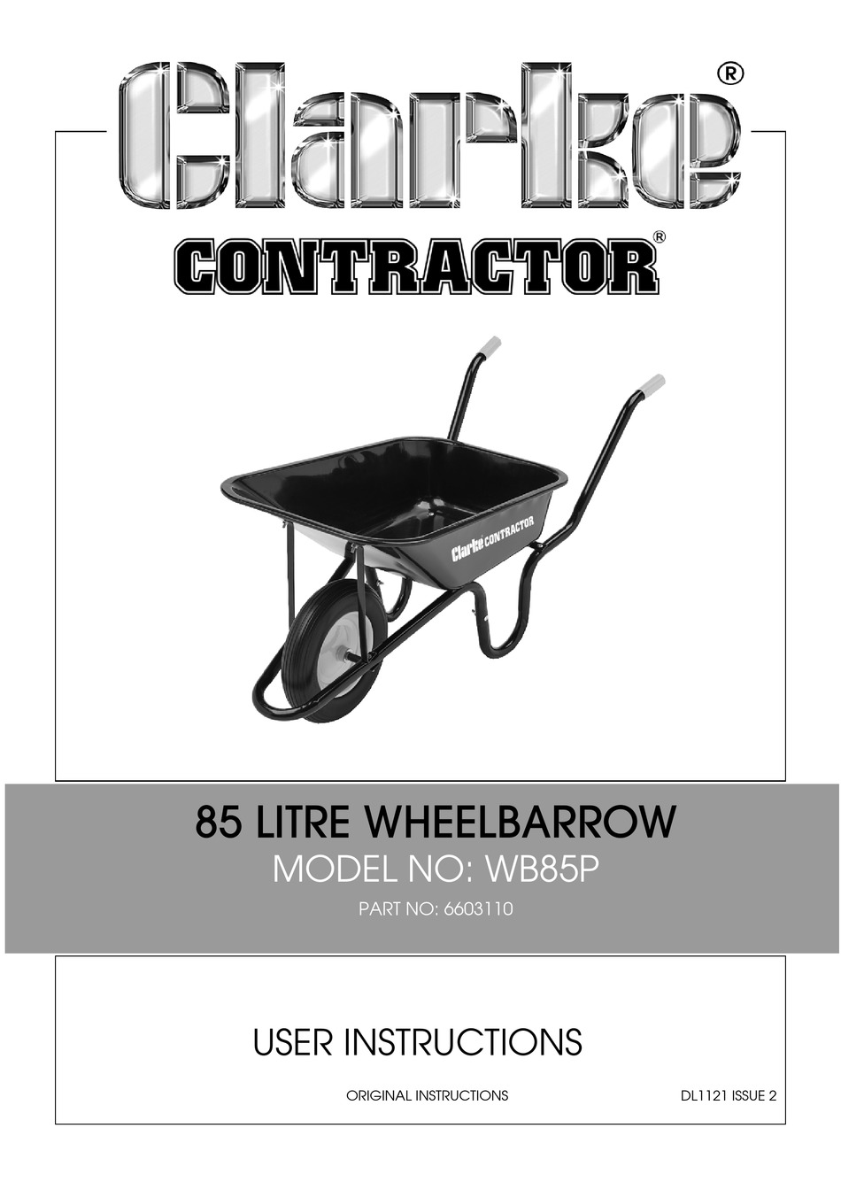 CLARKE CONTRACTOR WB85P USER INSTRUCTIONS Pdf Download ManualsLib