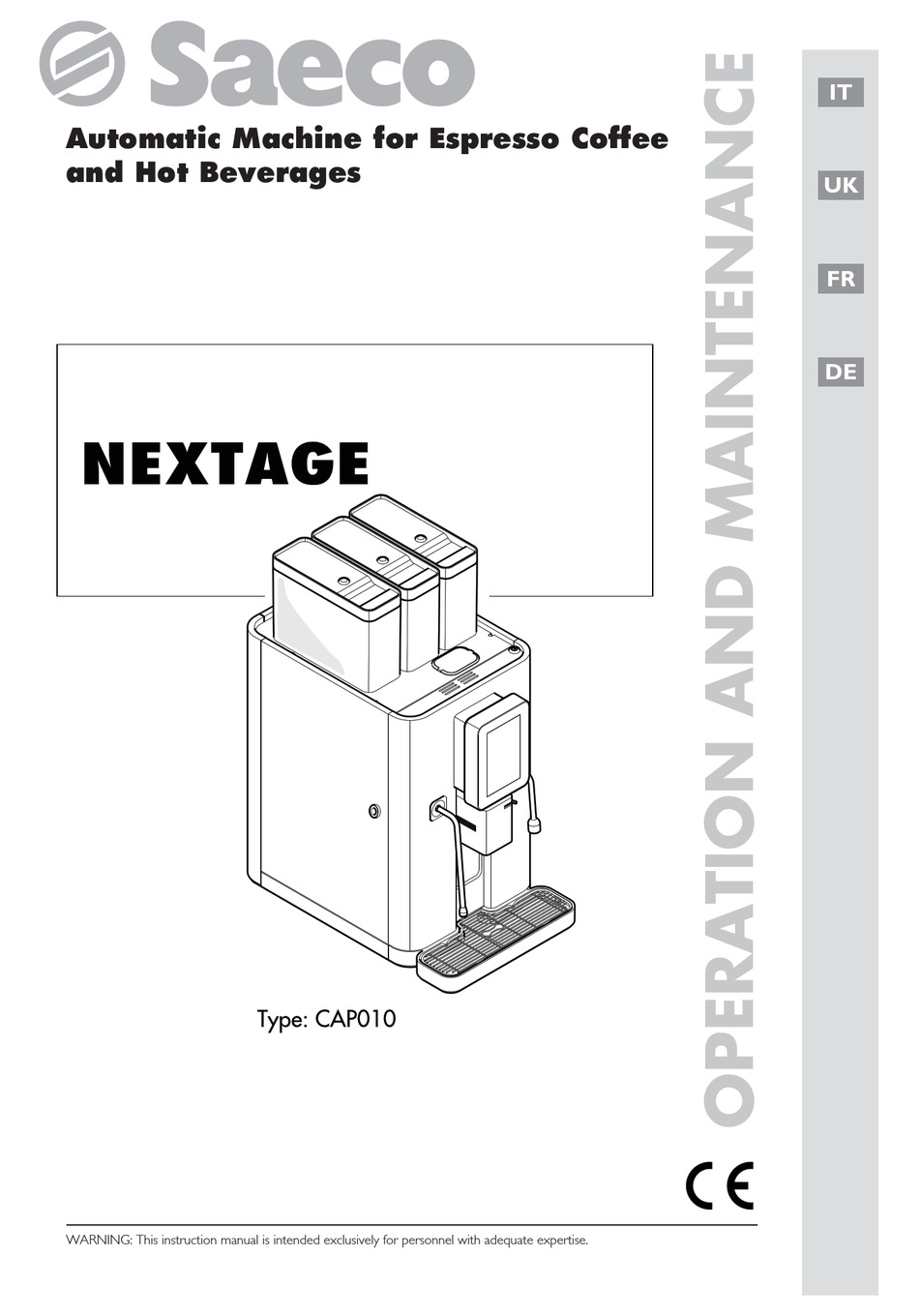 SAECO NEXTAGE CAP010 OPERATION AND MAINTENANCE MANUAL Pdf Download