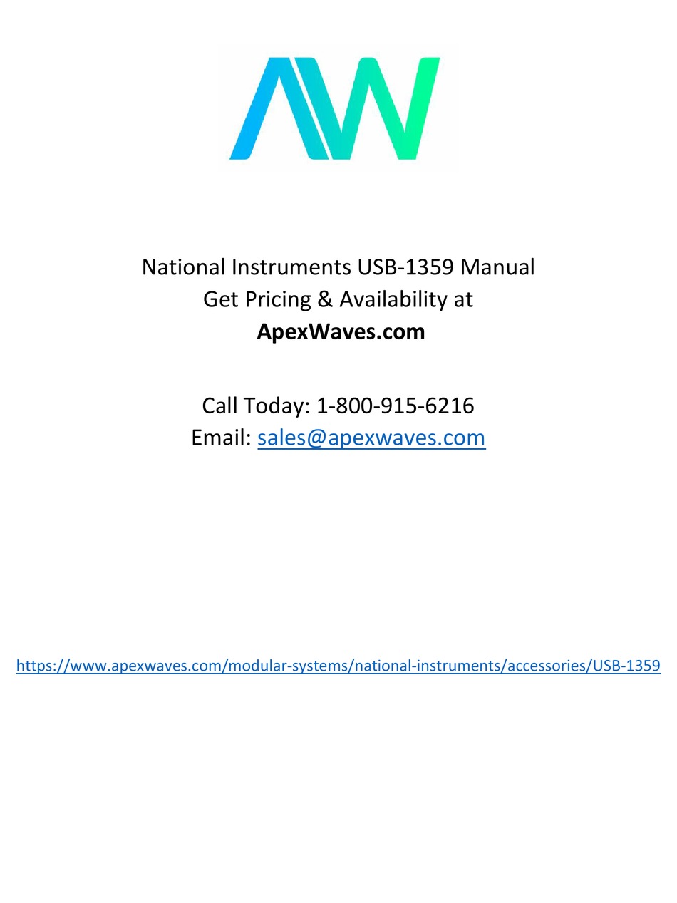 NATIONAL INSTRUMENTS NI SCXI 1357 INSTALLATION MANUAL Pdf Download