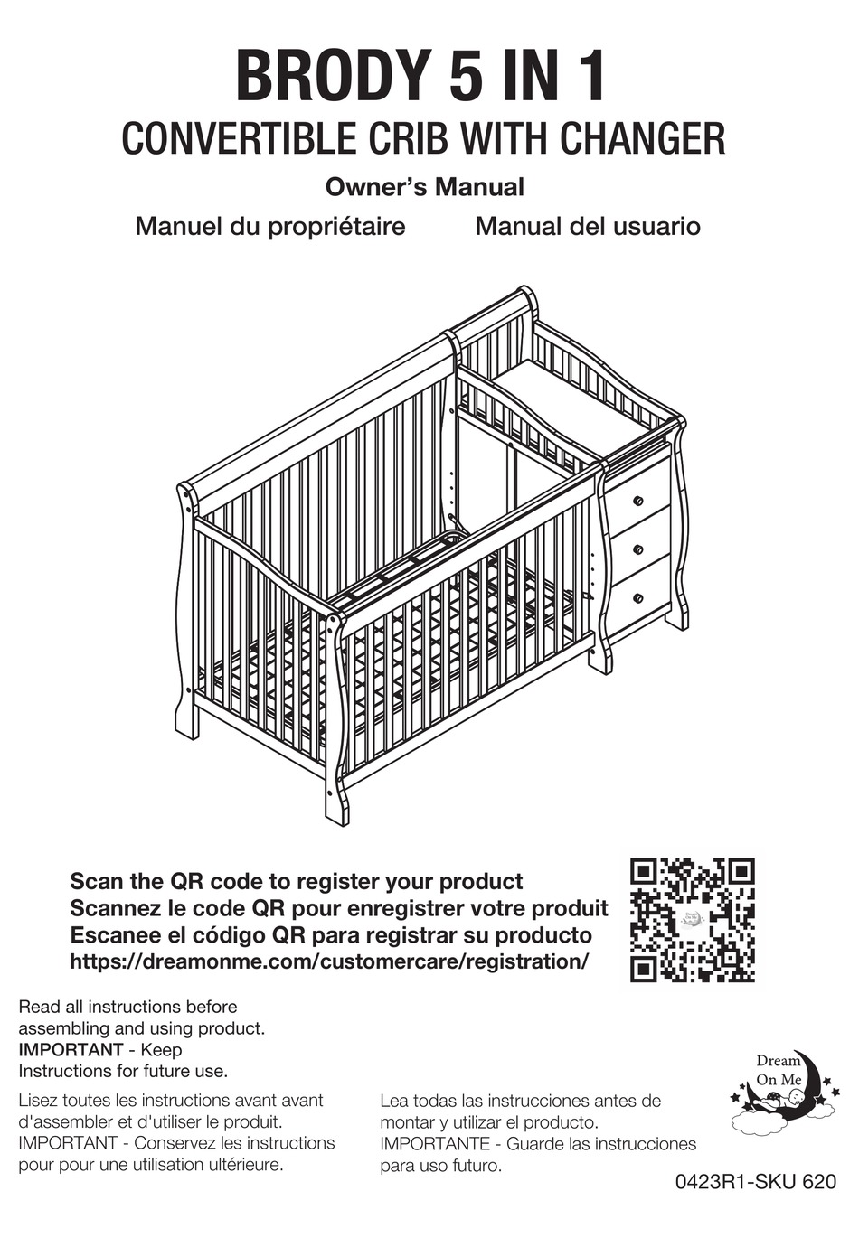 DREAM ON ME BRODY 5 IN 1 OWNER'S MANUAL Pdf Download ManualsLib