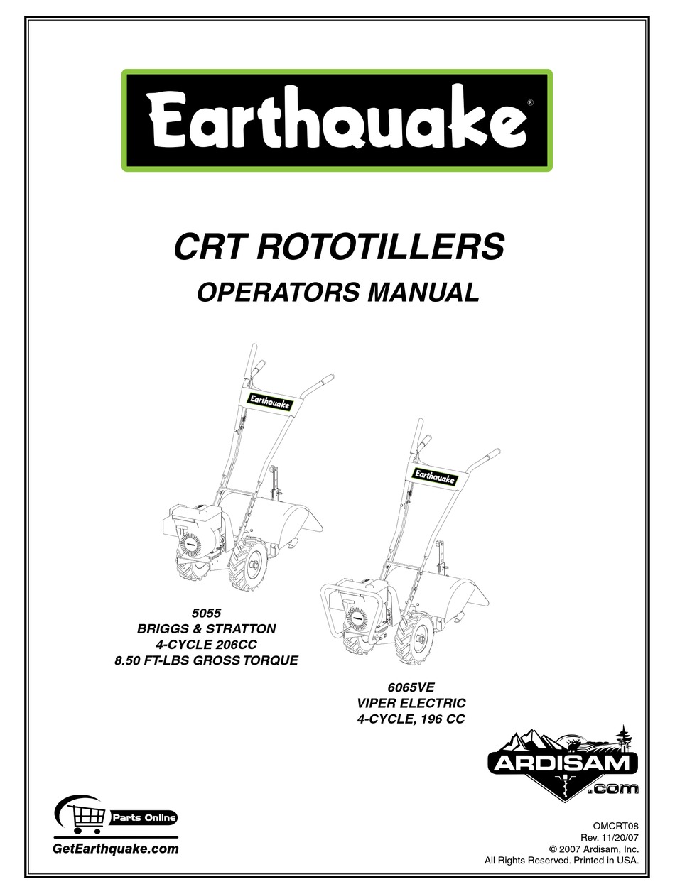 ARDISAM EARTHQUAKE 6065VE OPERATOR'S MANUAL Pdf Download ManualsLib