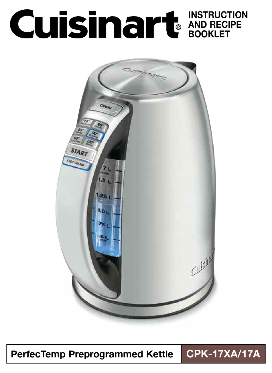 CUISINART PERFECTEMP CPK17XA INSTRUCTION AND RECIPE BOOKLET Pdf