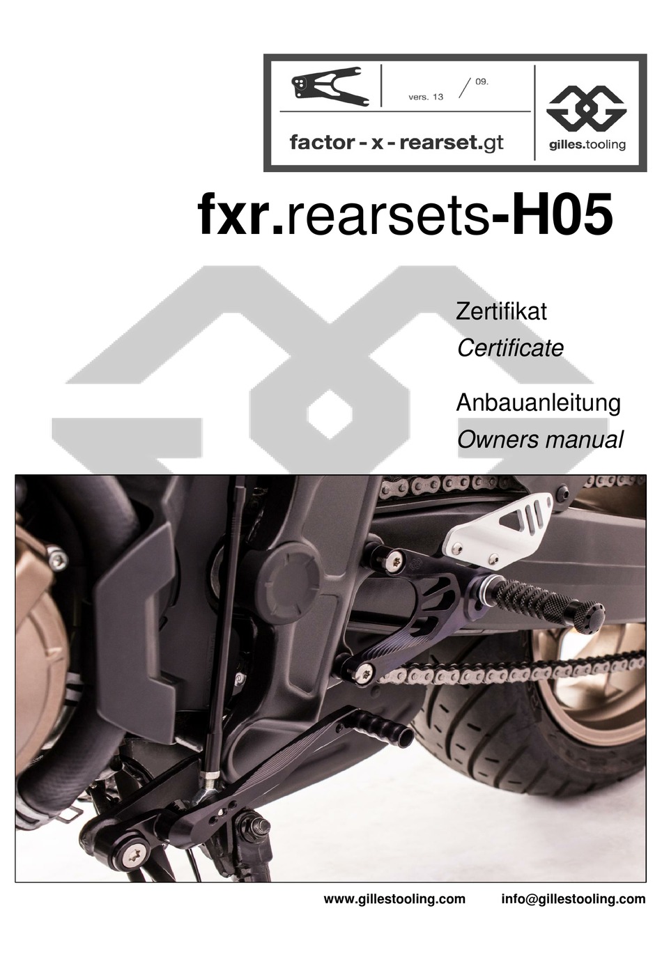 GILLES.TOOLING FXR.REARSETSH05 OWNER'S MANUAL Pdf Download ManualsLib