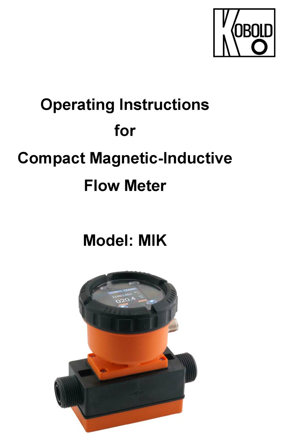 KOBOLD MIK SERIES OPERATING INSTRUCTIONS MANUAL Pdf Download ManualsLib