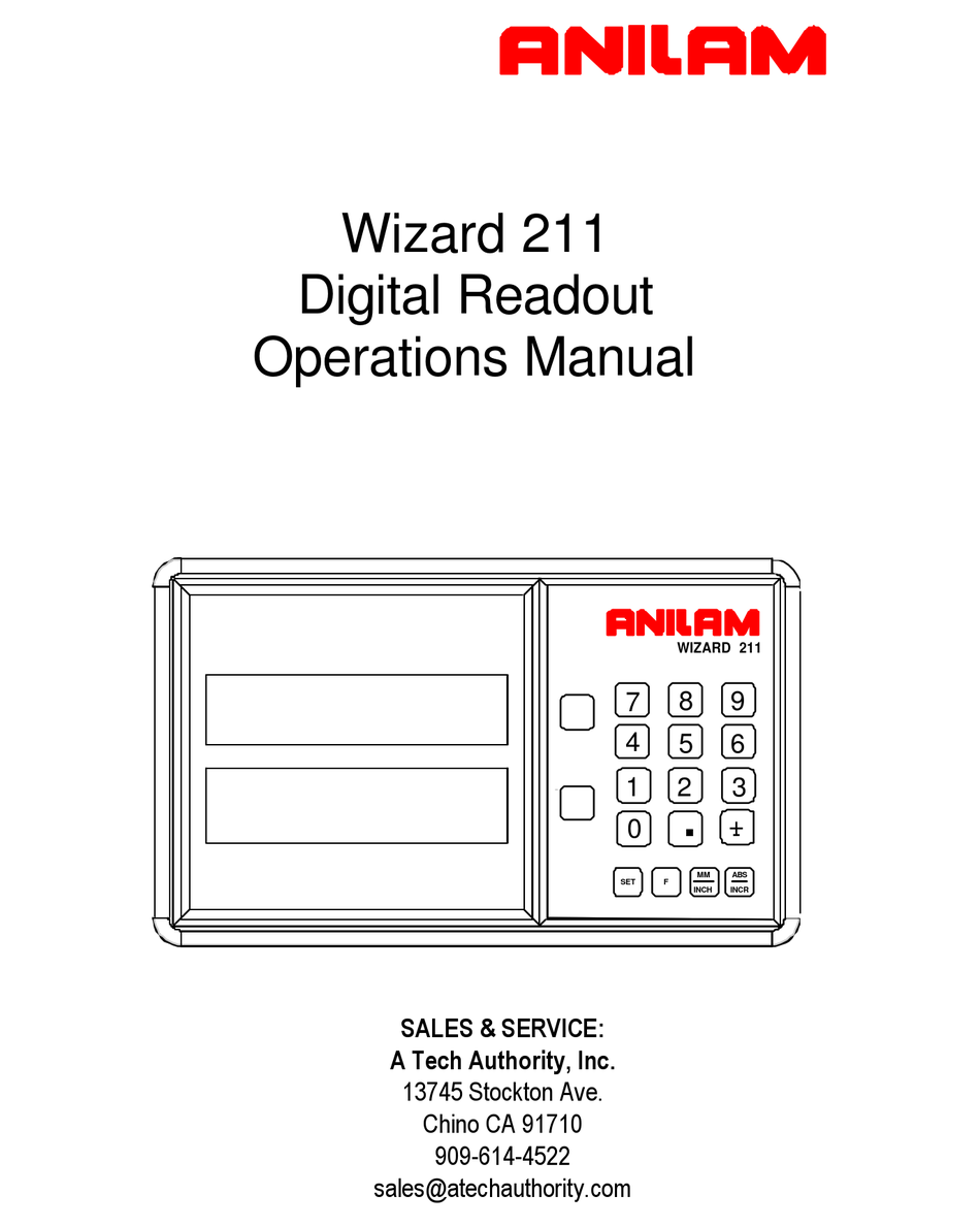 ANILAM WIZARD 211 OPERATION MANUAL Pdf Download ManualsLib