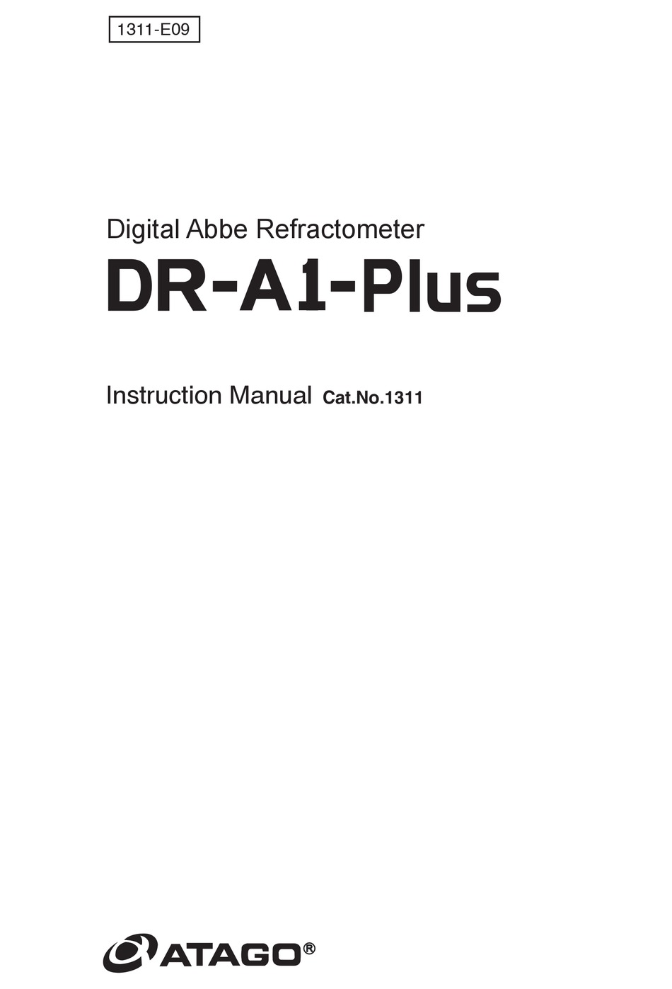 ATAGO DRA1PLUS INSTRUCTION MANUAL Pdf Download ManualsLib
