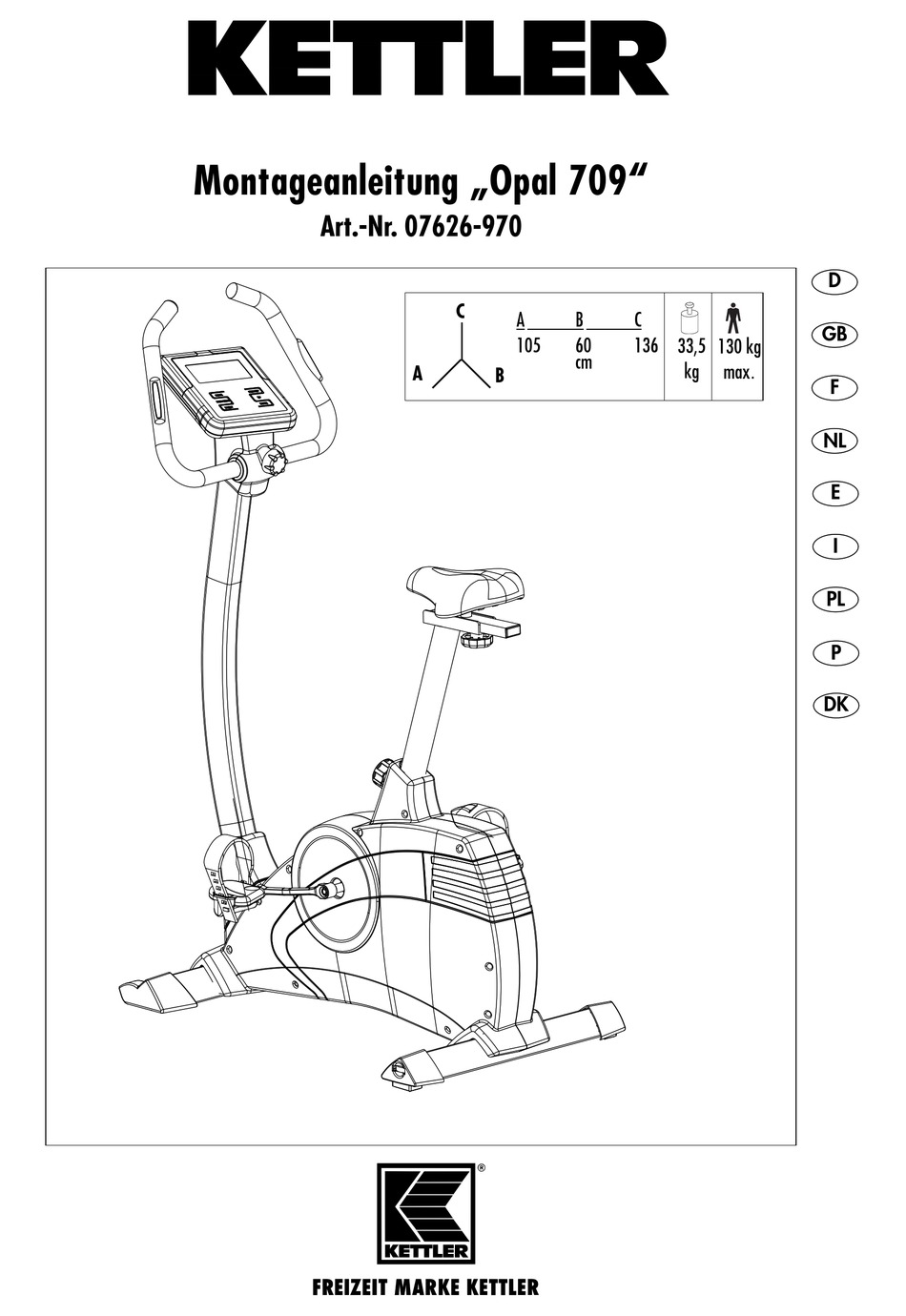 KETTLER OPAL 709 ASSEMBLY INSTRUCTIONS MANUAL Pdf Download ManualsLib