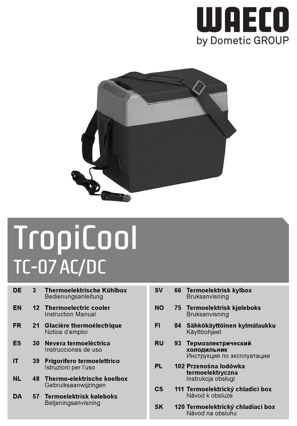 DOMETIC WAECO TROPICOOL TC-07 AC/DC INSTRUCTION MANUAL Pdf Download ...