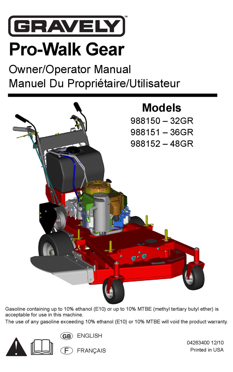 GRAVELY 988150-32GR OWNER'S/OPERATOR'S MANUAL Pdf Download | ManualsLib