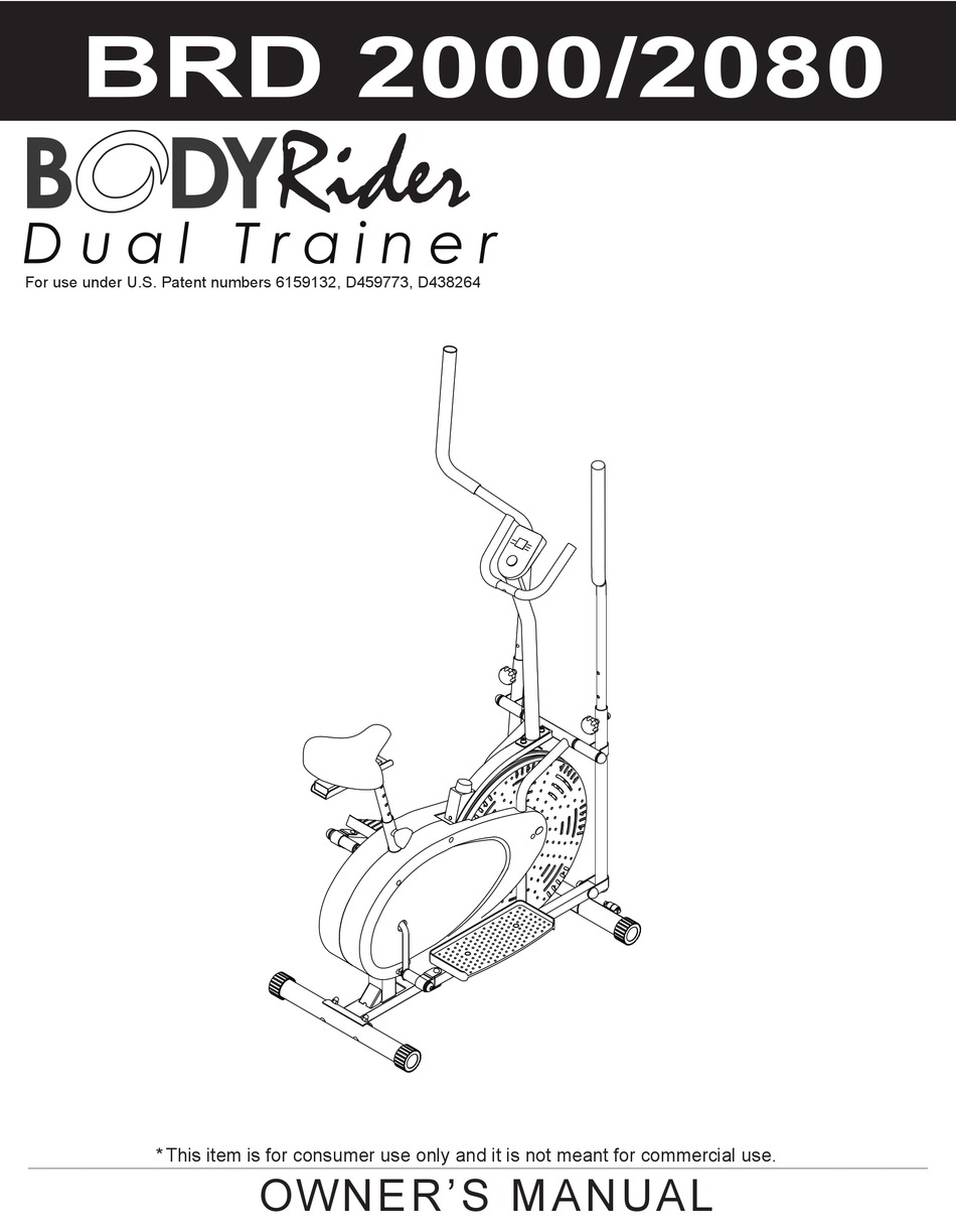 BODY RIDER BRD 2000 OWNER'S MANUAL Pdf Download ManualsLib