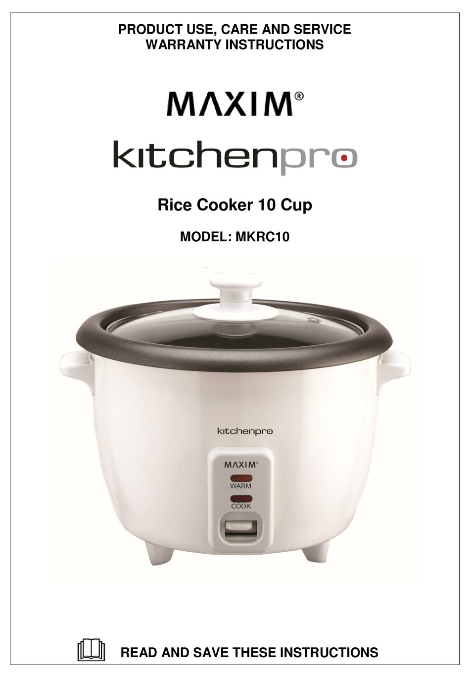 MAXIM KITCHENPRO MKRC10 INSTRUCTIONS MANUAL Pdf Download | ManualsLib