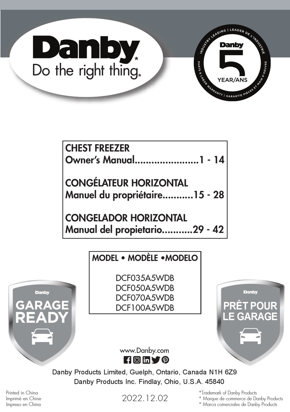 DANBY DCF035A5WDB OWNER'S MANUAL Pdf Download ManualsLib
