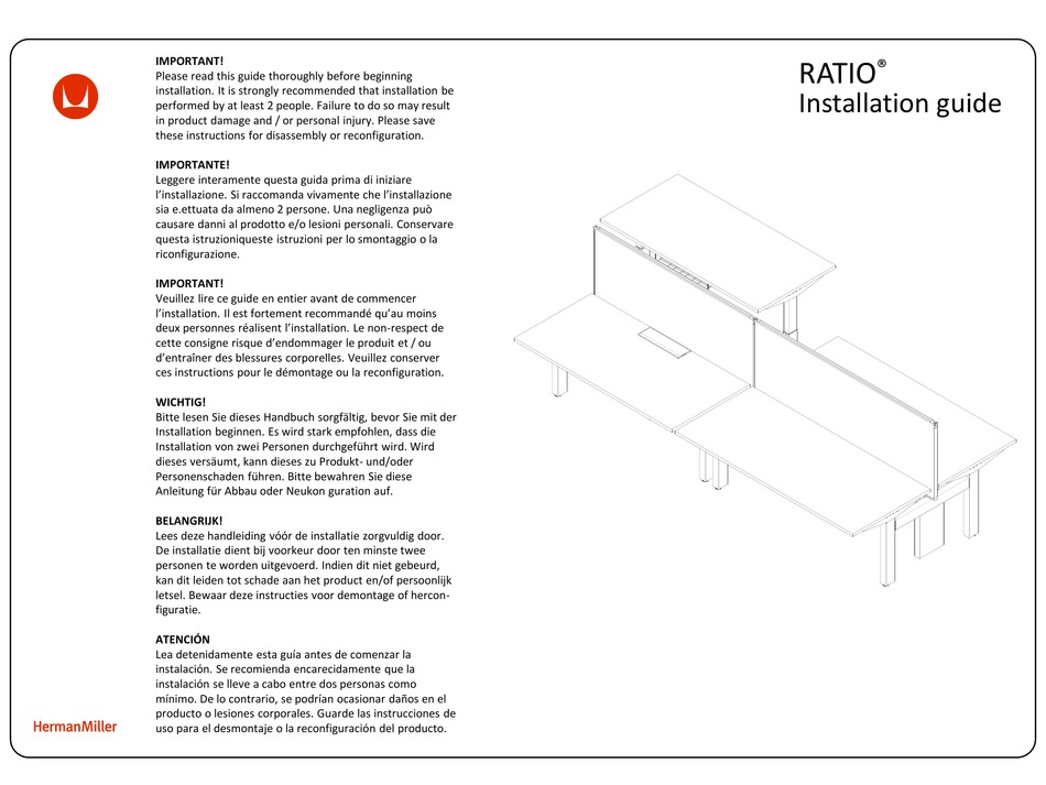 HERMANMILLER RATIO INSTALLATION MANUAL Pdf Download | ManualsLib