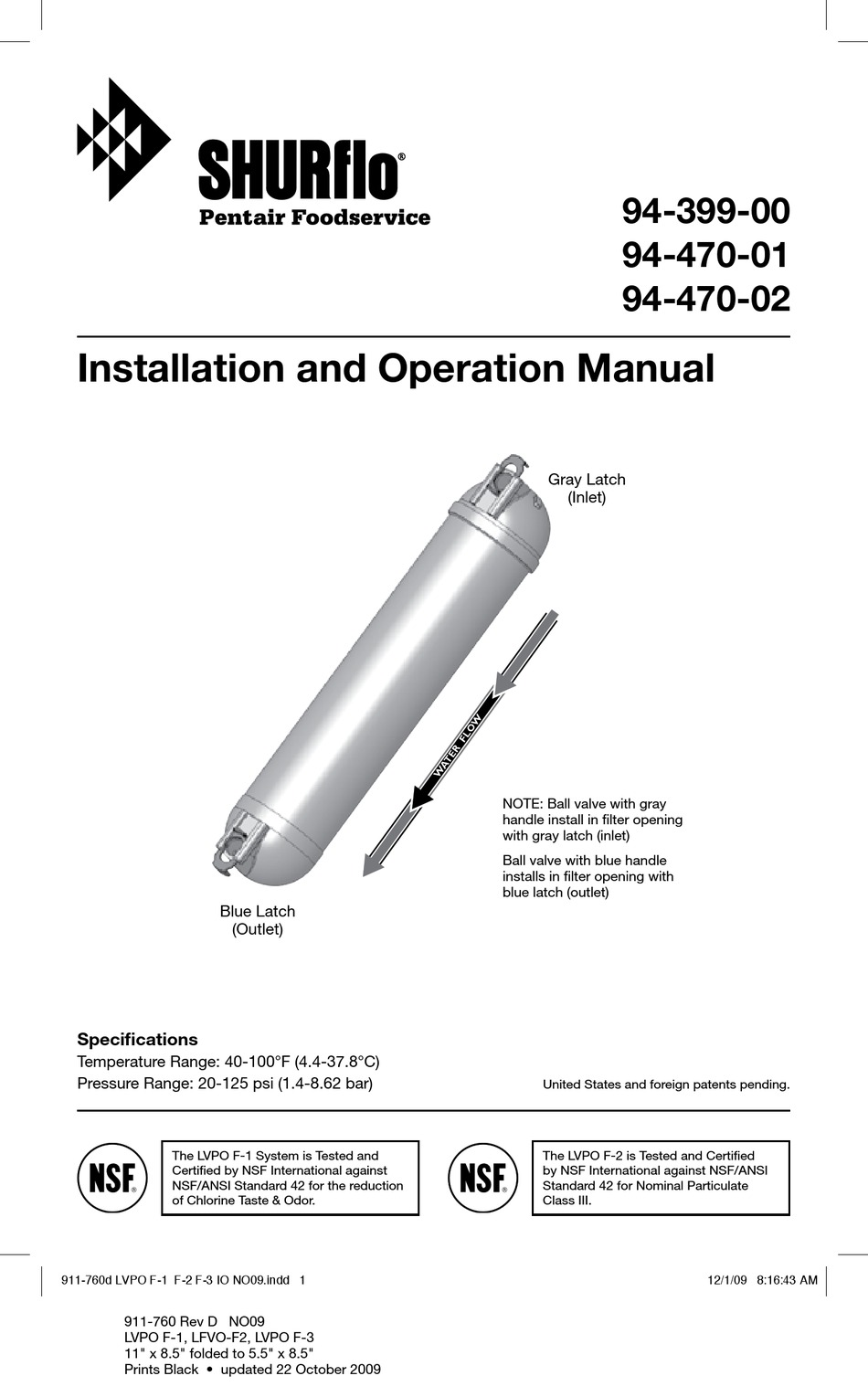 SHURFLO LVPO F-1 INSTALLATION AND OPERATION MANUAL Pdf Download ...