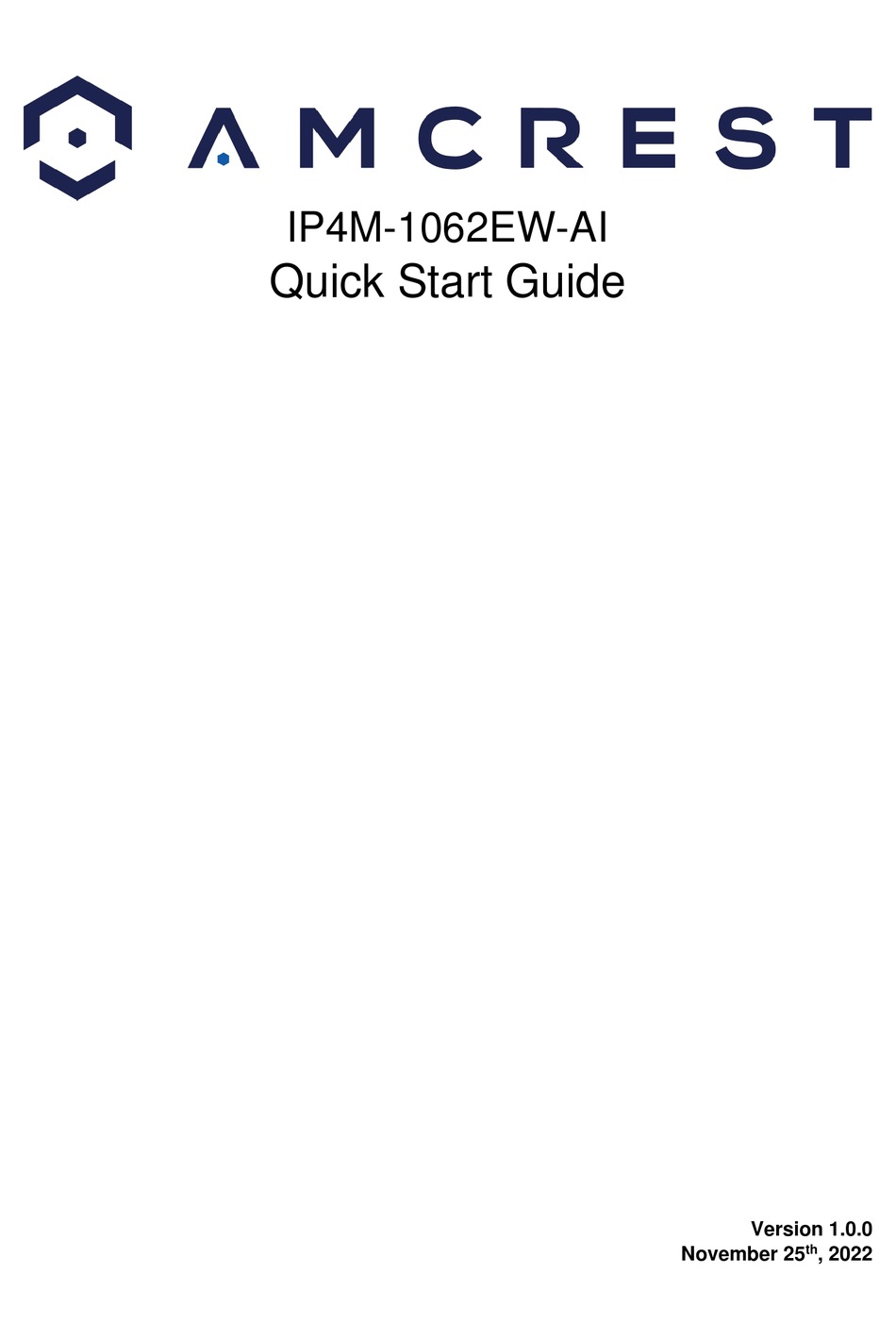 AMCREST IP4M1062EWAI QUICK START MANUAL Pdf Download ManualsLib