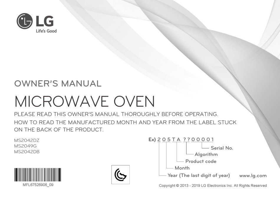 LG MS2049G OWNER'S MANUAL Pdf Download | ManualsLib