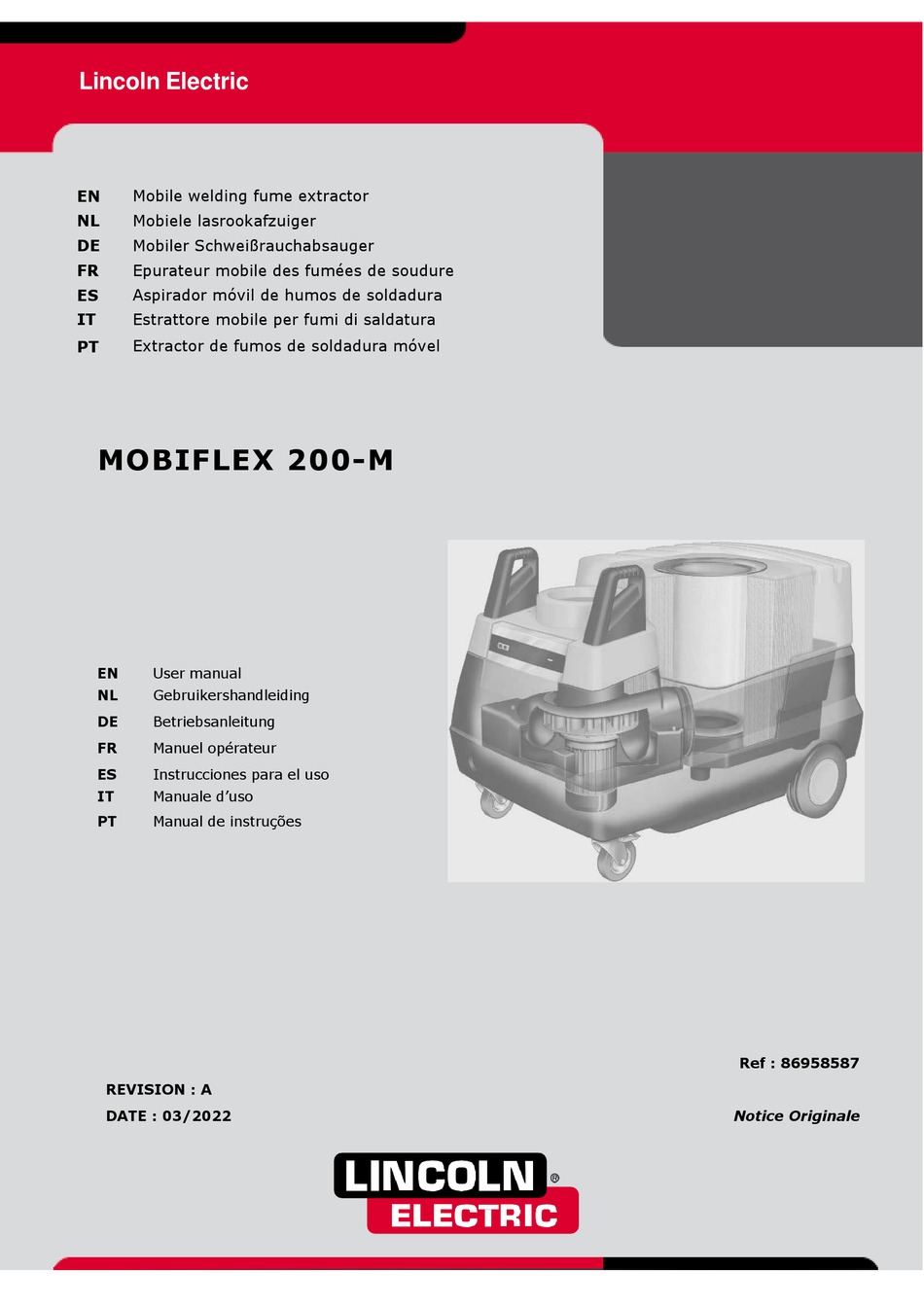 LINCOLN ELECTRIC MOBIFLEX 200M USER MANUAL Pdf Download ManualsLib