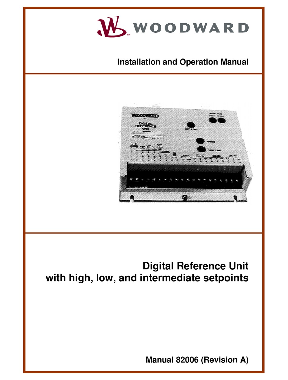 WOODWARD DIGITAL REFERENCE UNITS INSTALLATION AND OPERATION MANUAL Pdf