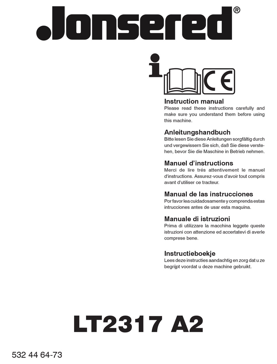 JONSERED LT2317 A2 INSTRUCTION MANUAL Pdf Download ManualsLib