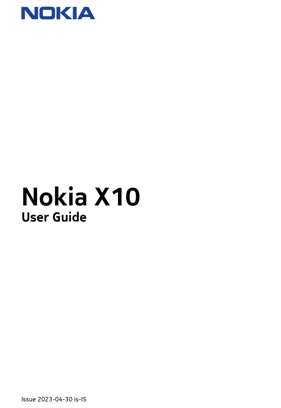 NOKIA X10 USER MANUAL Pdf Download ManualsLib