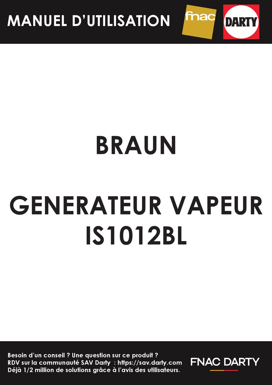 BRAUN IS1012BL INSTRUCTIONS MANUAL Pdf Download | ManualsLib