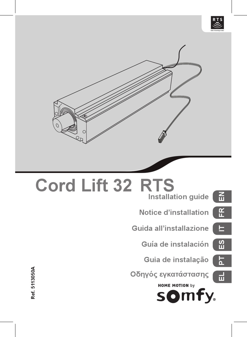 SOMFY CORD LIFT 32 RTS INSTALLATION MANUAL Pdf Download ManualsLib