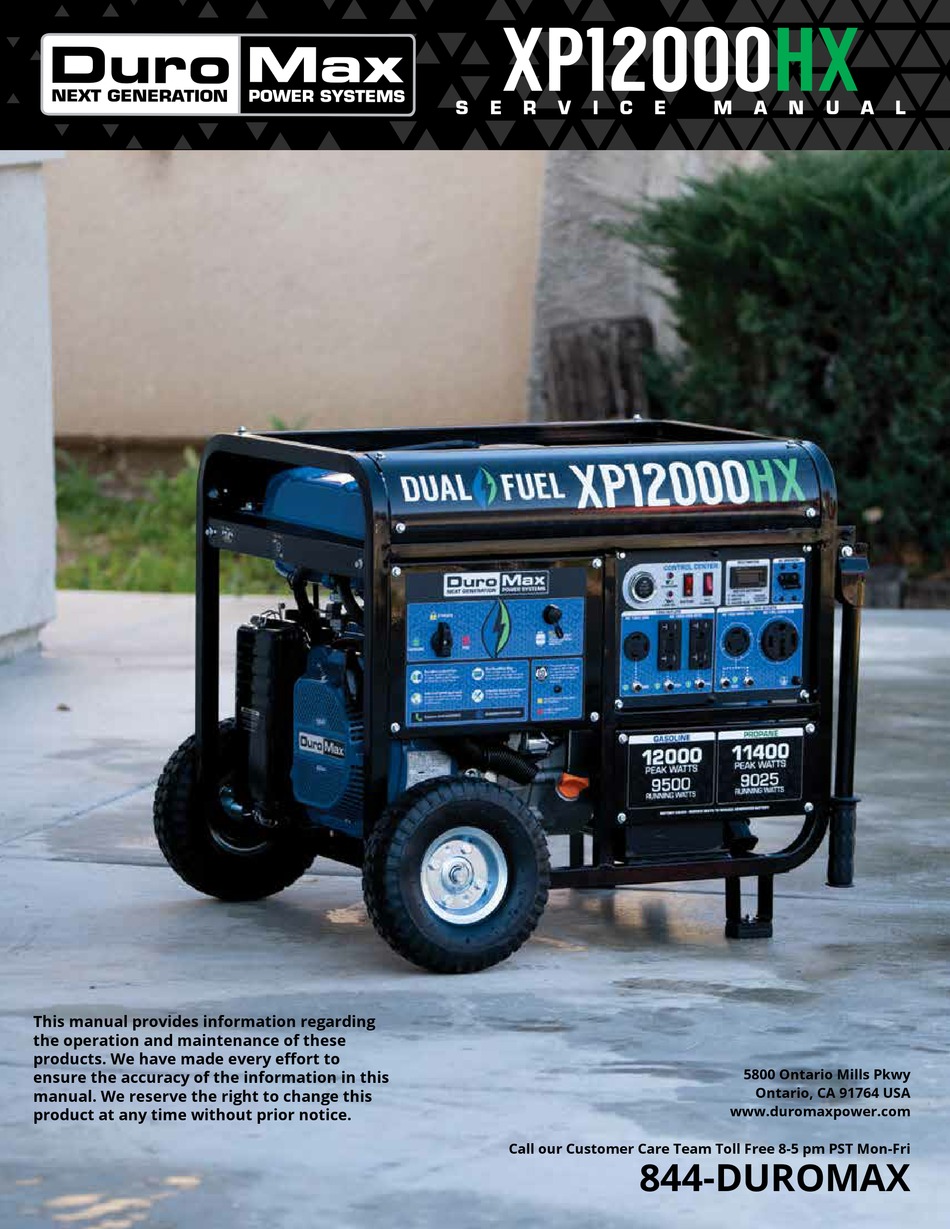 DUROMAX XP12000HX SERVICE MANUAL Pdf Download ManualsLib