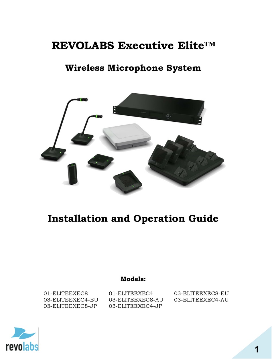REVOLABS EXECUTIVE ELITE 03ELITEEXEC8AU INSTALLATION AND OPERATION