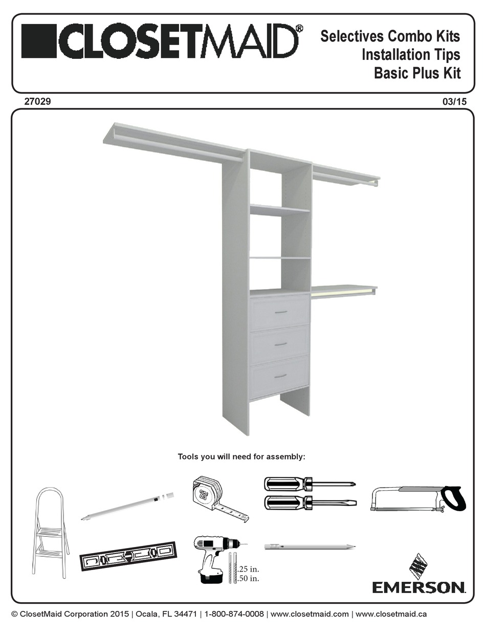 EMERSON CLOSETMAID 27029 INSTALLATION TIPS Pdf Download ManualsLib