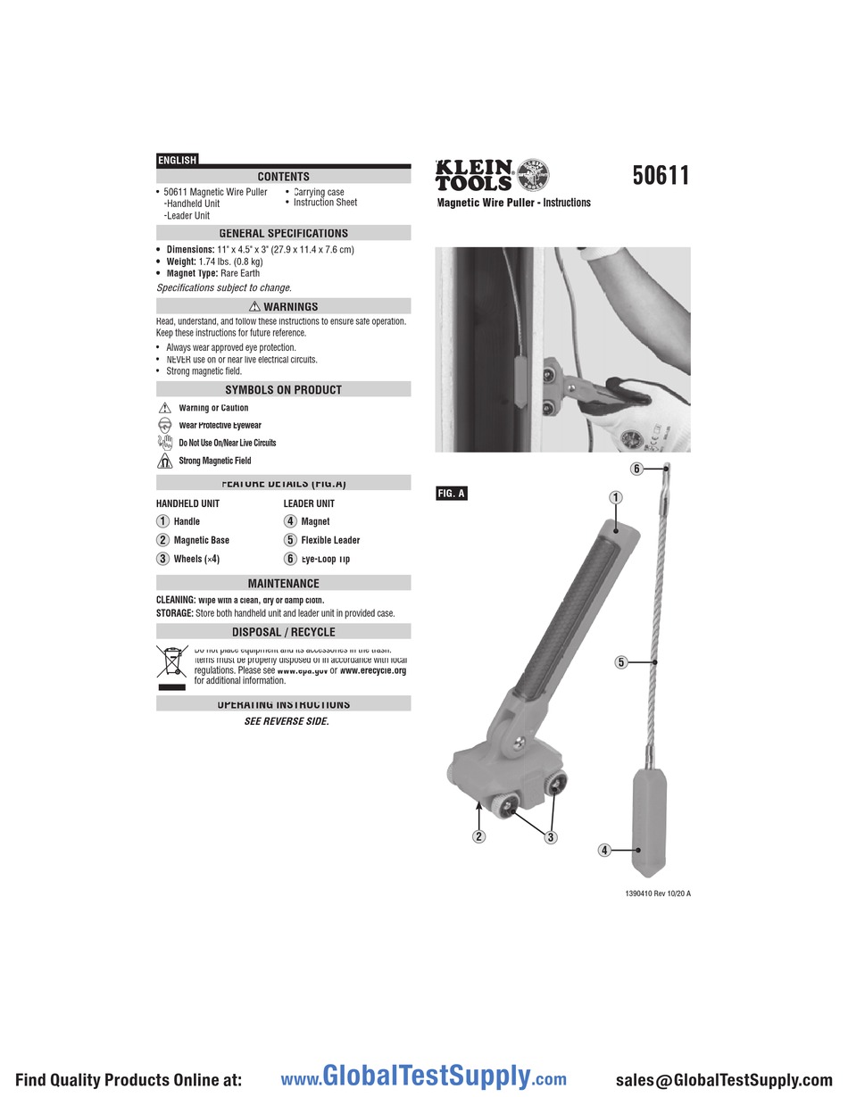 KLEIN TOOLS 50611 INSTRUCTIONS Pdf Download ManualsLib