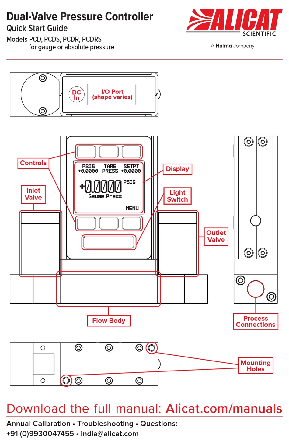 HALMA ALICAT SCIENTIFIC PCD QUICK START MANUAL Pdf Download | ManualsLib