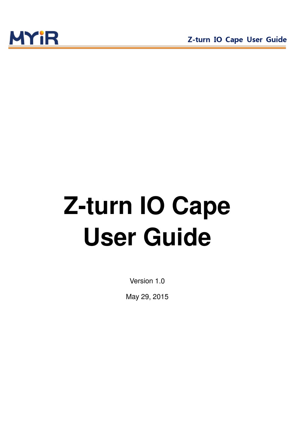 MYIR Z-TURN IO CAPE USER MANUAL Pdf Download | ManualsLib