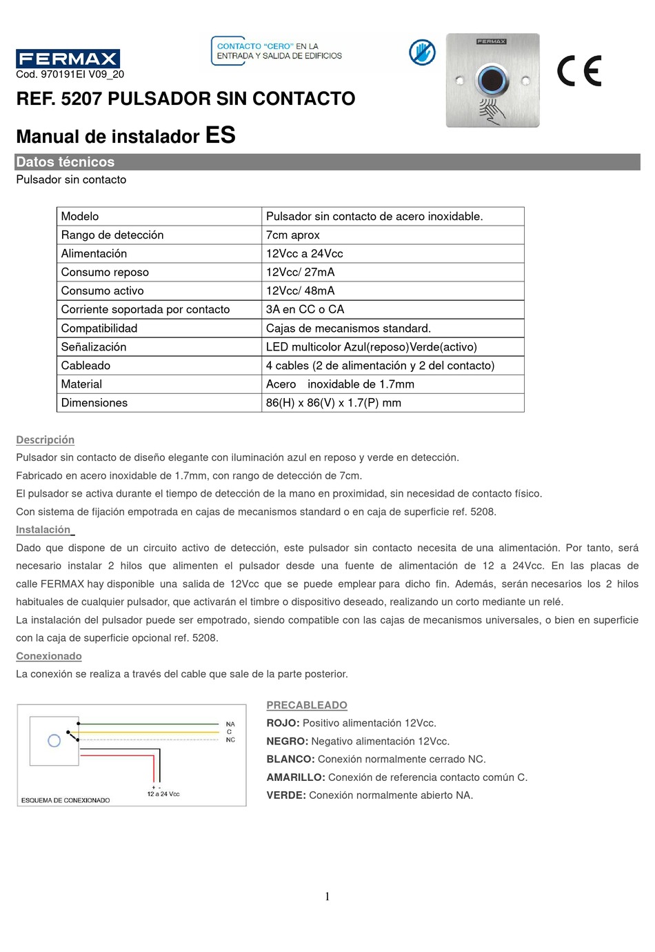 FERMAX 5207 INSTALLER MANUAL Pdf Download | ManualsLib