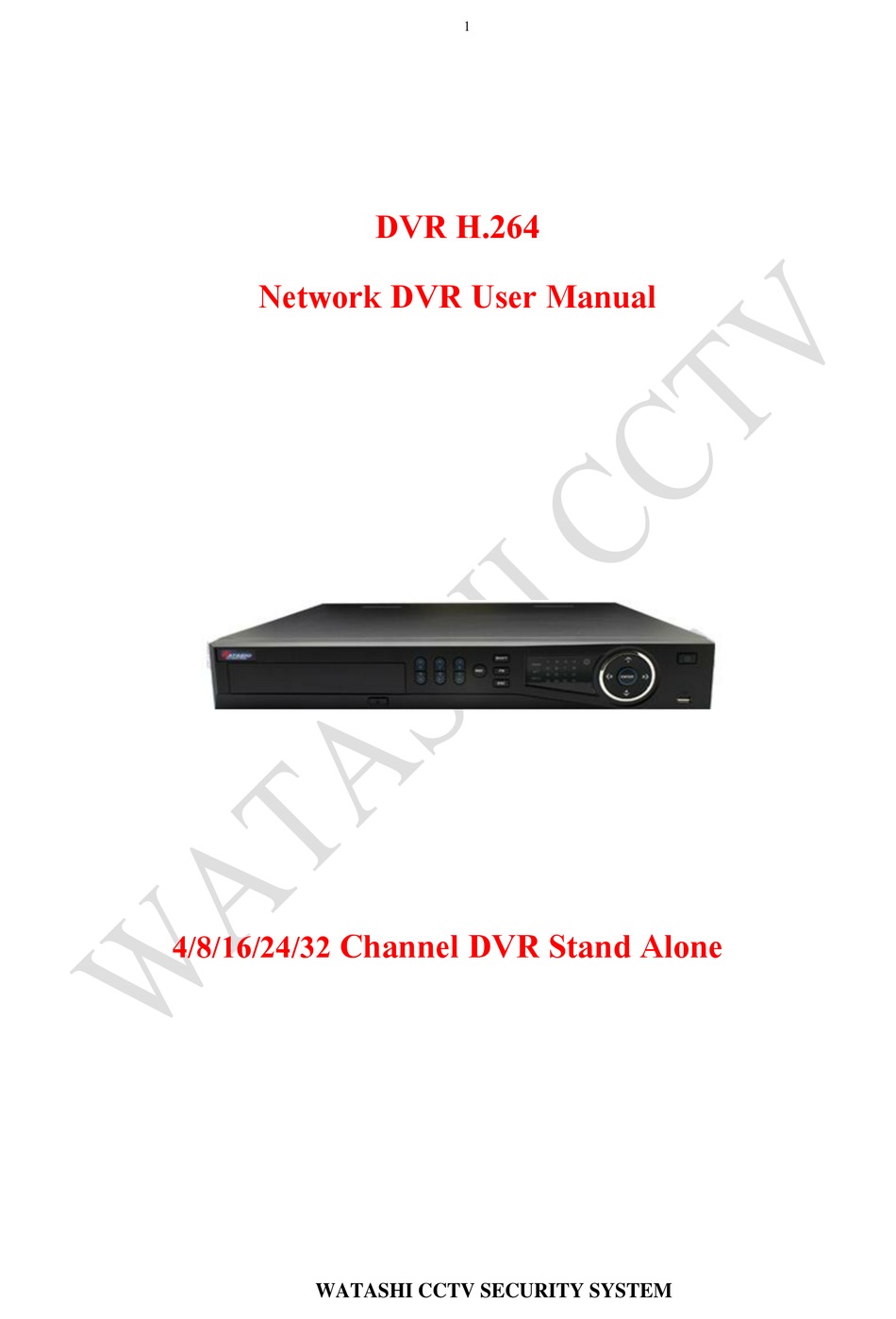 WATASHI DVR H.264 USER MANUAL Pdf Download ManualsLib