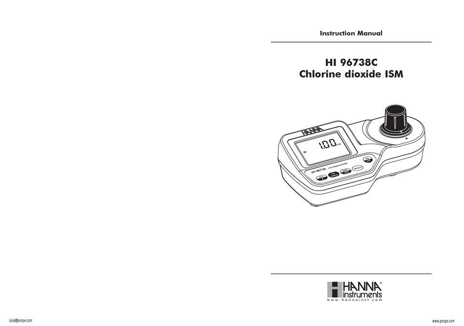 HANNA INSTRUMENTS HI 96738C INSTRUCTION MANUAL Pdf Download ManualsLib