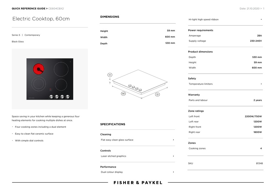 FISHER & PAYKEL CE604CBX2 QUICK REFERENCE MANUAL Pdf Download | ManualsLib