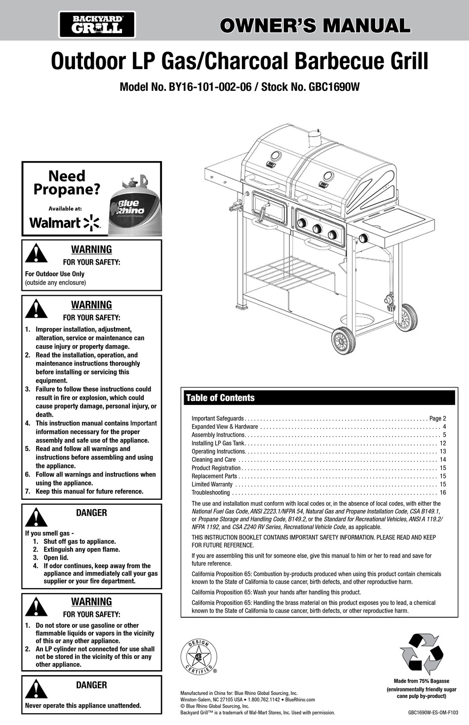 BACKYARD BY16-101-002-06 OWNER'S MANUAL Pdf Download | ManualsLib