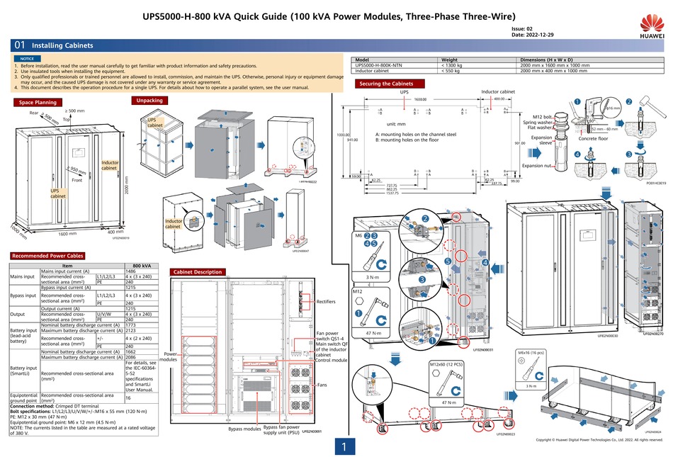 HUAWEI UPS5000-H-800 QUICK MANUAL Pdf Download | ManualsLib