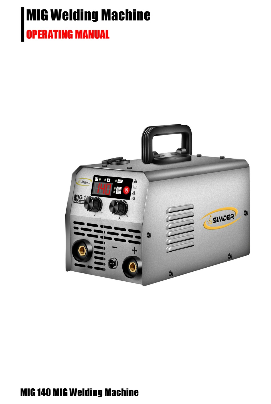 SIMDER MIG 140 OPERATING MANUAL Pdf Download ManualsLib