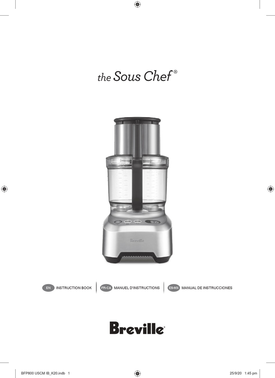 BREVILLE THE SOUS CHEF BFP800 INSTRUCTION BOOK Pdf Download ManualsLib