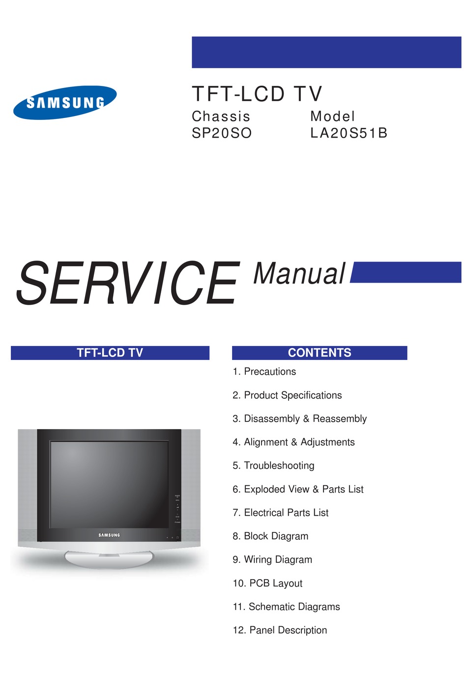 SAMSUNG LA20S51B SERVICE MANUAL Pdf Download | ManualsLib