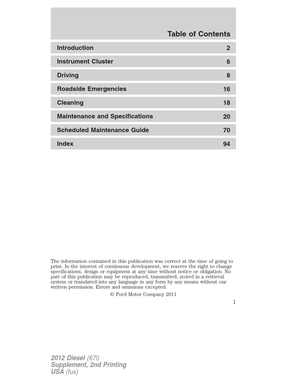 FORD DIESEL 67L 2012 MANUAL Pdf Download | ManualsLib